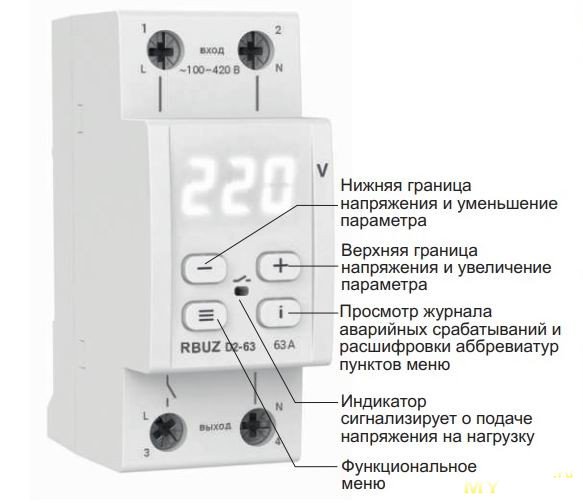 Реле напряжения ZUBR-D2-63 от DS Electronics