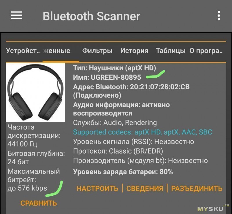 Bluetooth ReceiverUSB ЦАП CM402 от UGREEN. Вероятно CS43131, точно QCC3034 и aptX HD рулит