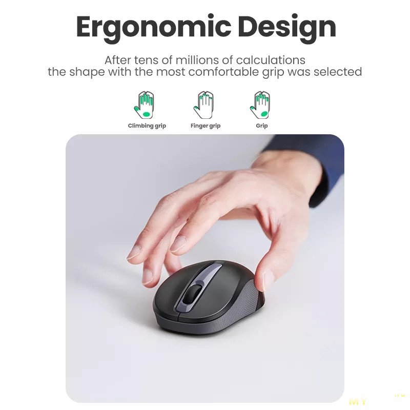 Беспроводная бесшумная мышь от Ugreen - второй вариант по первой схеме + подарок для 100 купивших